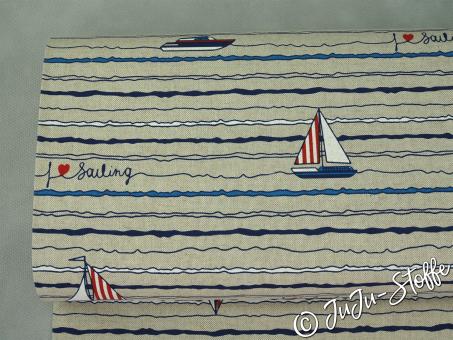 Canvas "Sailing" Leinenoptik Öko-Tex 
