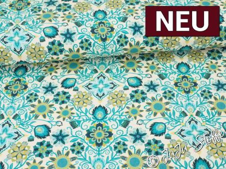 French Terry Tropical Flowers by Bienvenido Colorido Oeko-Tex® 