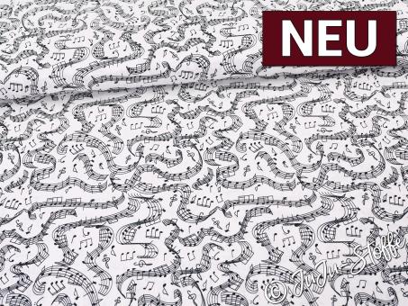 Baumwolle Musik weiß Oeko-Tex® 