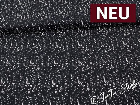 Baumwolle Musik schwarz Oeko-Tex® 