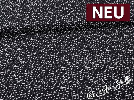 Baumwolle Noten schwarz Oeko-Tex® 