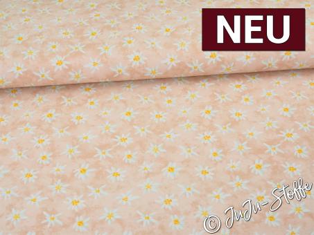 Jersey Alpenliebe by Mrs. Mint Design Edelweiß apricot Oeko-Tex® 