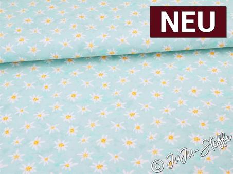 Jersey Alpenliebe by Mrs. Mint Design Edelweiß mint Oeko-Tex® 