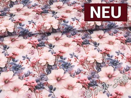 Oxfordgewebe Outdoor Flowing Bloom by Sarah Mariam Blumen rosa Oeko-Tex® 