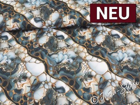 Oxfordgewebe Outdoor Flowing Bloom by Sarah Mariam Marmor schwarz Oeko-Tex® 
