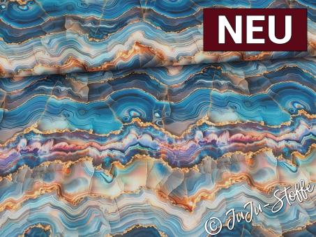Oxfordgewebe Outdoor Flowing Bloom by Sarah Mariam Achat blau Oeko-Tex® 