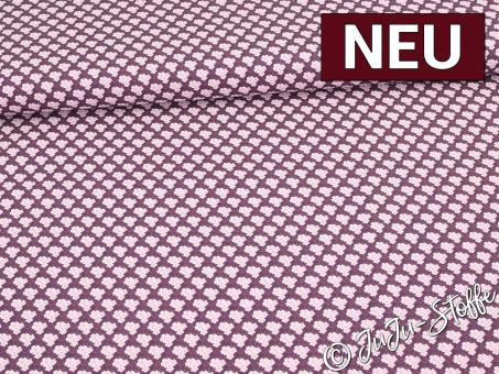 Baumwolle Blumen mauve Oeko-Tex® 