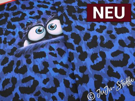French Terry Panel Monsta blau by Thorsten Berger Oeko-Tex® 