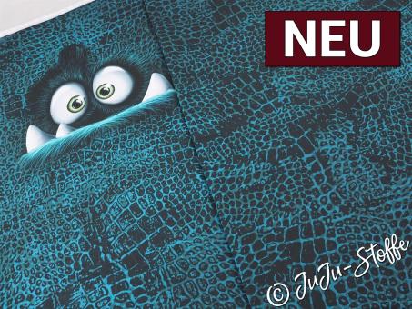 French Terry Panel Monsta türkis by Thorsten Berger Oeko-Tex® 