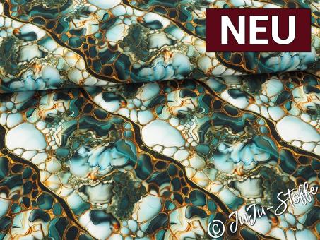 French Terry Flowing Bloom by Sarah Mariam Marmor schwarz Oeko-Tex® 