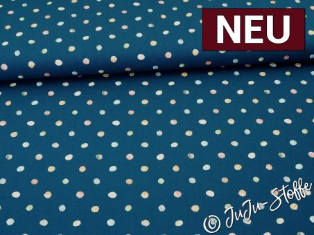Jersey Punkte blau Oeko-Tex® 