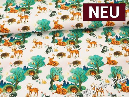 Jersey Tiere im Wald Oeko-Tex® 