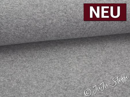 Merino Woll Fleece uni grau 