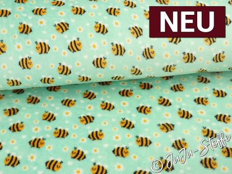 Kuschelfleece Bienen mint Oeko-Tex® 