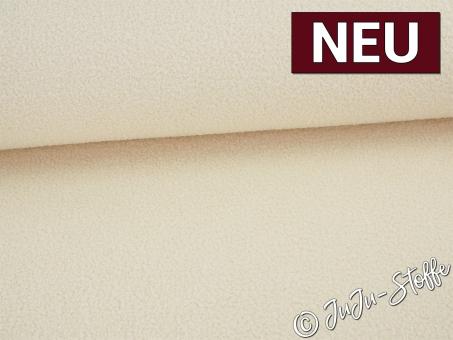 Boucle mit Fleeceinnenseite uni ecru 