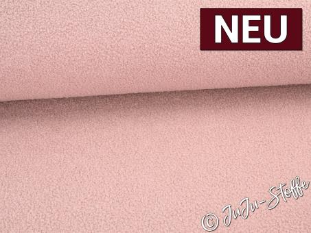 Boucle mit Fleeceinnenseite uni altrosa 