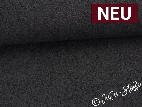 Boucle mit Fleeceinnenseite uni schwarz 