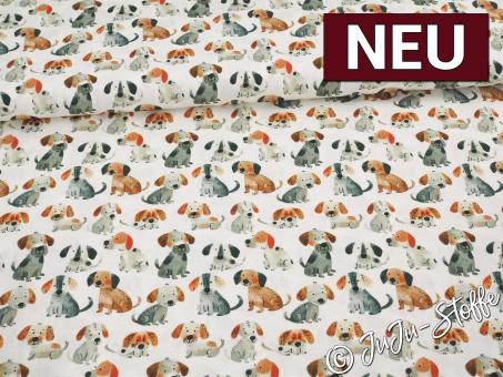 Baumwolle Popeline Hunde Oeko-Tex® 