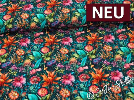 Viskose Jersey Blumen der Nacht Oeko-Tex® 