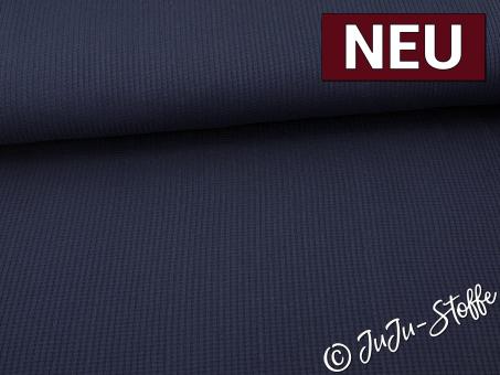 Waffel-Jersey uni navy 