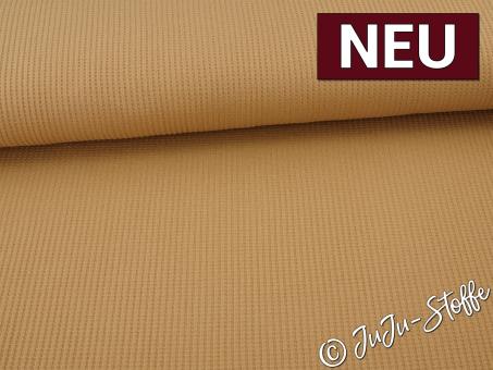 Waffel-Jersey uni tabak 