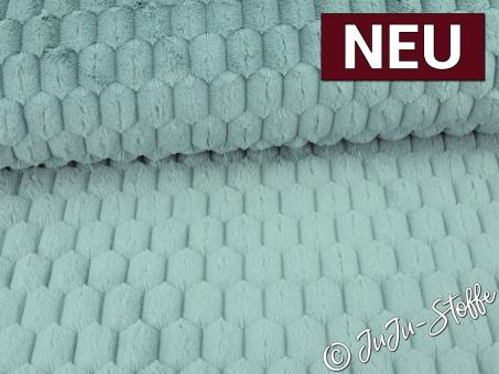 Kuschelfleece Flechtmuster uni dusty mint 
