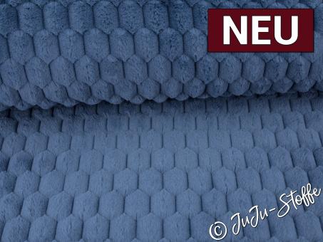 Kuschelfleece Flechtmuster uni denim 