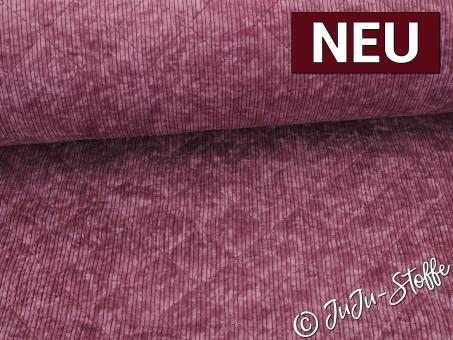 Cord Stepper mit Teddyfleece uni weinrot 