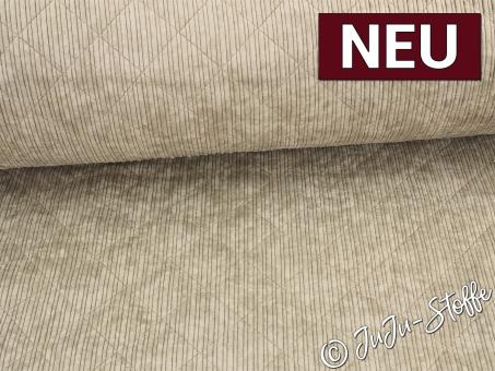 Cord Stepper mit Teddyfleece uni taupe hell 