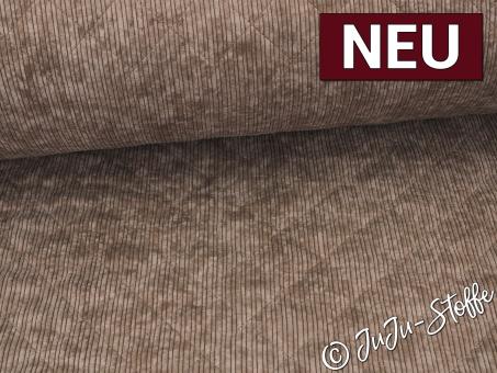 Cord Stepper mit Teddyfleece uni braun 