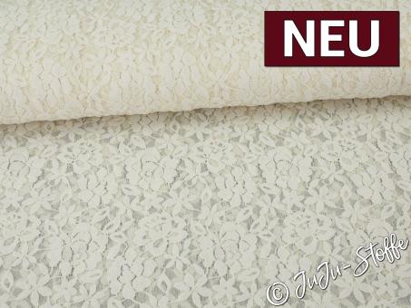 Spitze beflockt ivory 