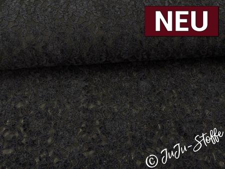 Spitze beflockt schwarz 