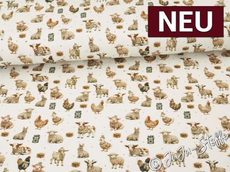 Jersey wollige Bauernhoftiere Oeko-Tex® 