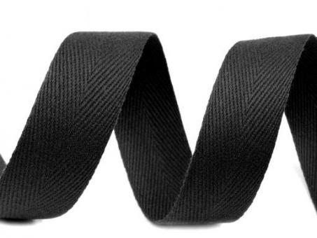 Köperband 20mm schwarz 