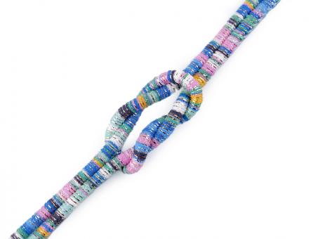 Kordel Multicolor - Lurex, blau mint, 6mm 
