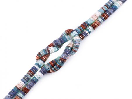 Kordel Multicolor - Lurex, braun blau, 6mm 