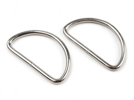 D-Ringe Metall 38mm silberfarben 2er-Set 