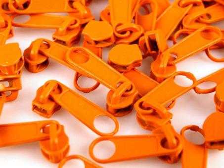 Zipper für Endlos-Reißverschluss orange 