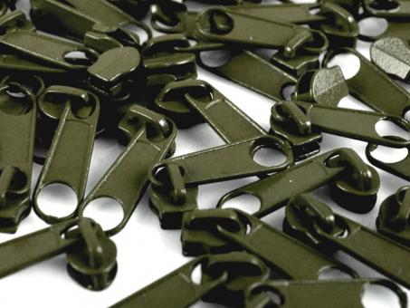 Zipper für Endlos-Reißverschluss olive 