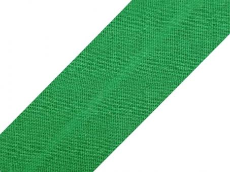 Schrägband aus Baumwolle vorgefalzt Breite 2cm in emerald 