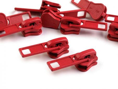 Zipper für Endlos-Reißverschluss 5mm rot 