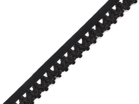 Wäschegummi mit Verzierung schwarz 18mm 
