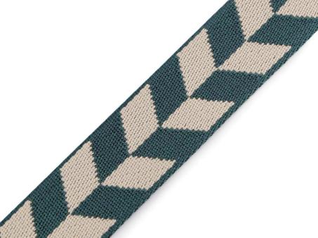 Gurtband Breite 38mm Fischgrät salbei/creme 