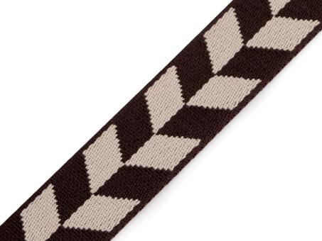 Gurtband Breite 38mm Fischgrät braun/creme 