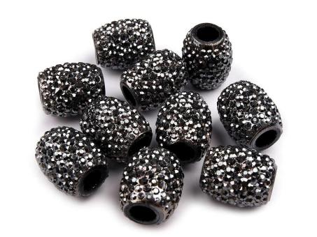 Großlochperle grau-hematit 13x14mm 