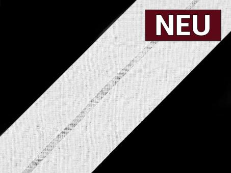 Schrägband aus Baumwolle vorgefalzt Breite 4cm in weiß 