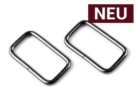 Vierkantring Metall onyxfarben 25mm 2er-Set 