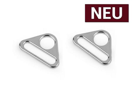 Durchzug Dreieck Metall silber 25mm 2er-Set 