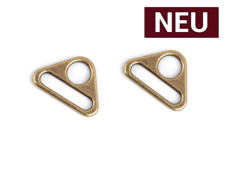 Durchzug Dreieck Metall altmessing 25mm 2er-Set 