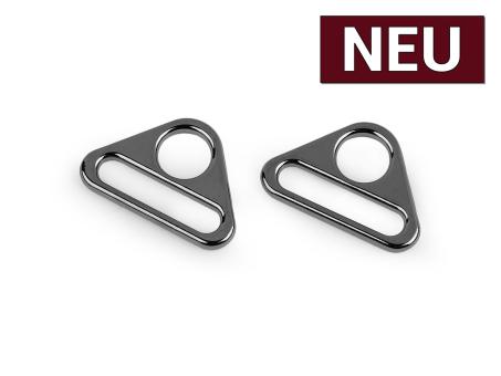 Durchzug Dreieck Metall onyx 25mm 2er-Set 